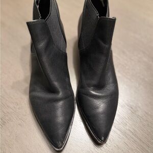 Marc Fisher Black Leather Ankle Booties
